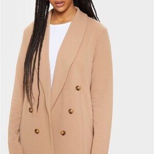 Pretty Little Thing - Oversized Camel Open Blazer - Size 2 (size small)